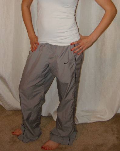 Girl in gray Nike pants
