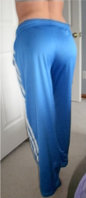 Girls *** in blue Adidas pants