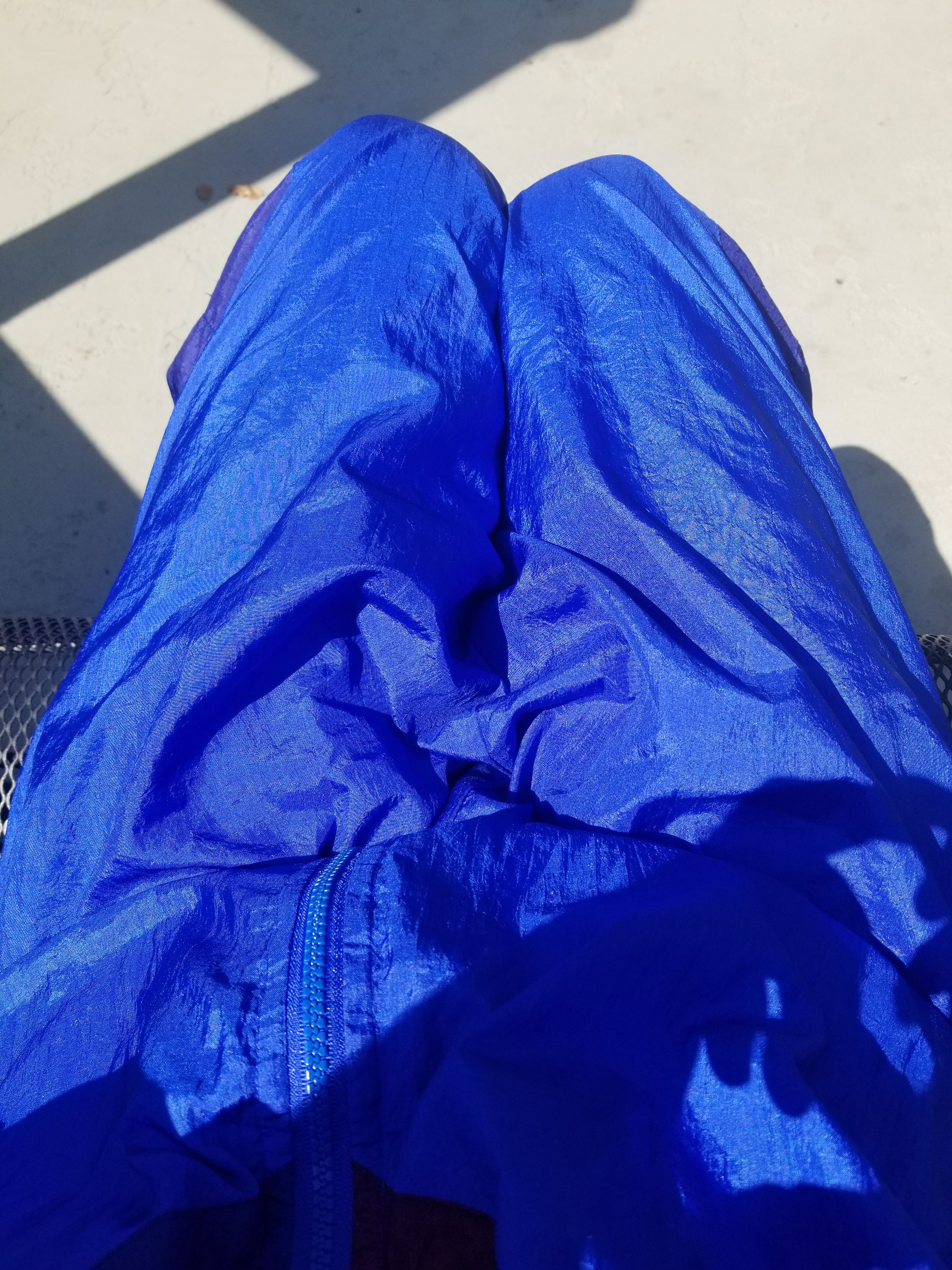 In public in my 80s shellsuit. Nice sunny day