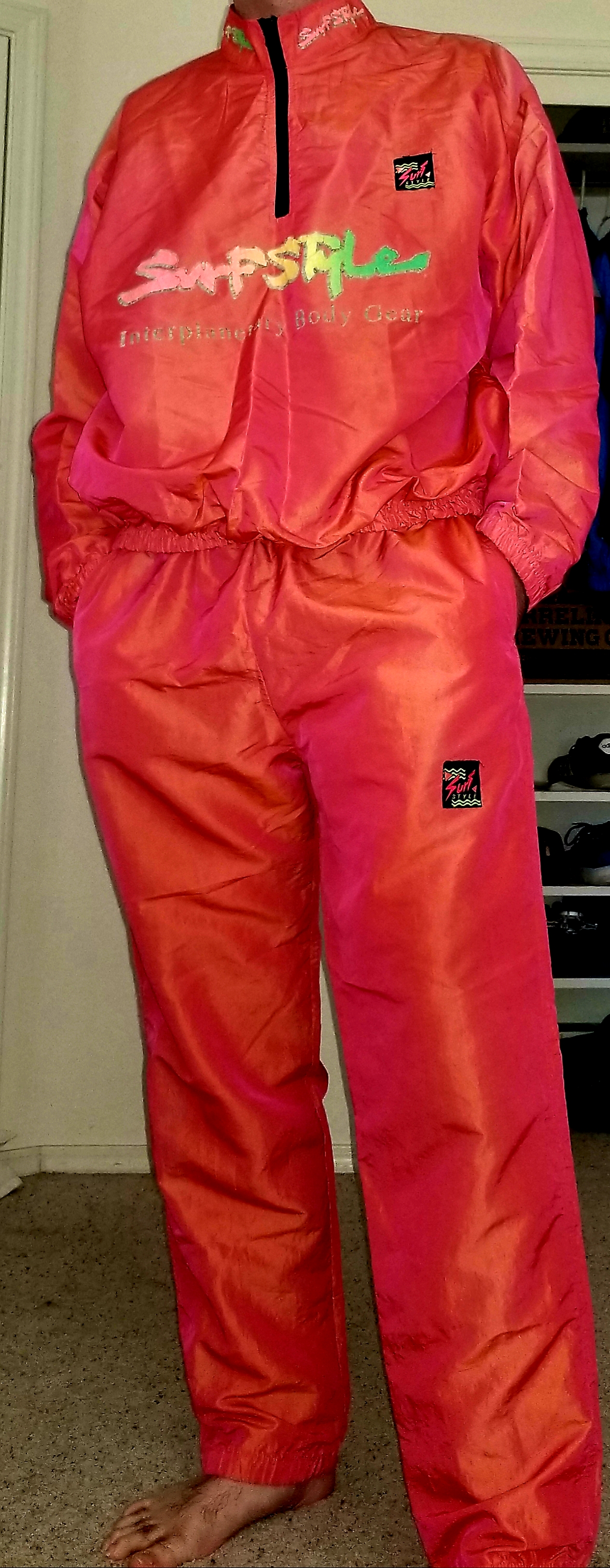 Iridescent orange pink