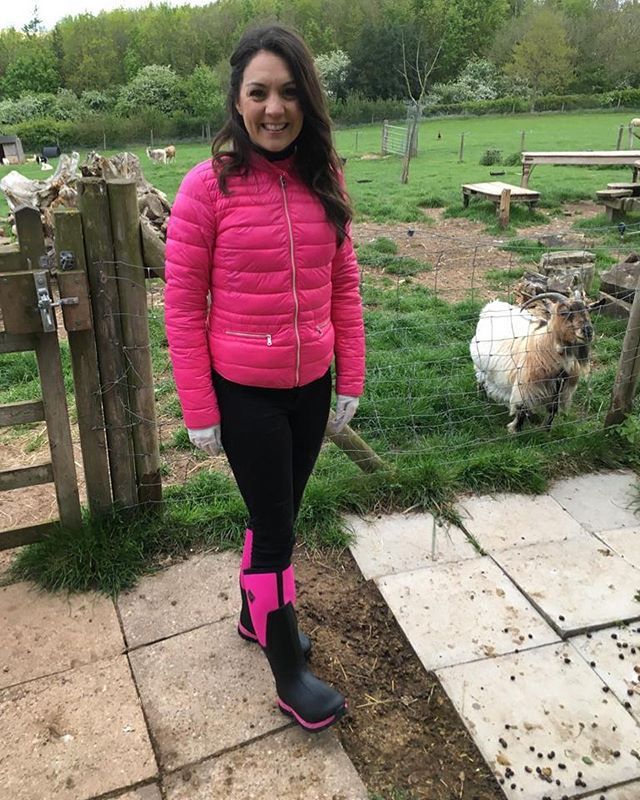 Laura Tobin pink down jacket
