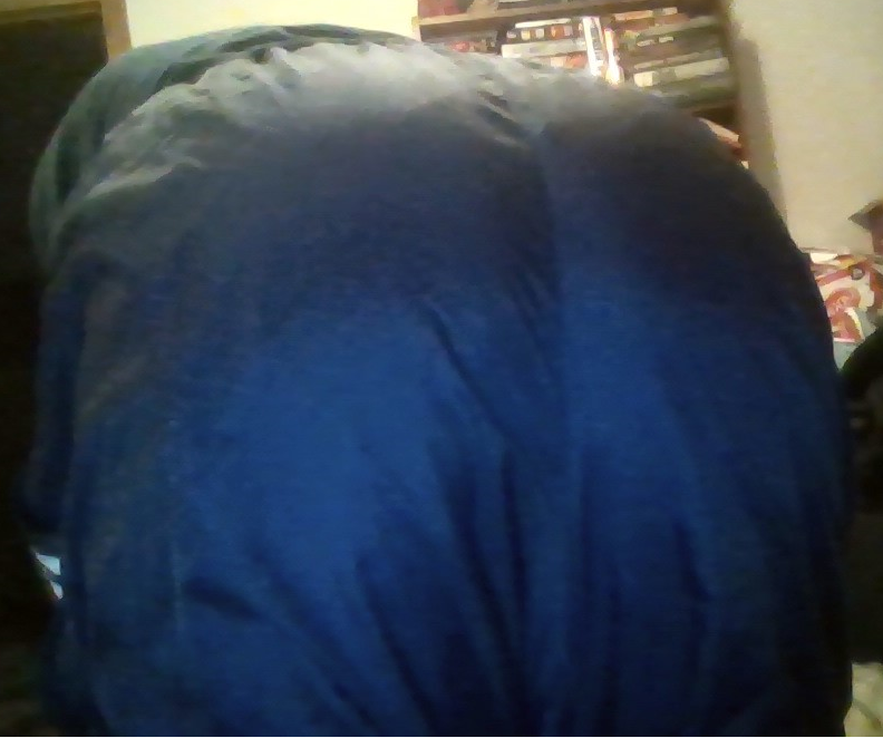 Look at my big nylon bottom in my Medium Dark Blue Adidas Nylon Pants & Dark Blue Shirt