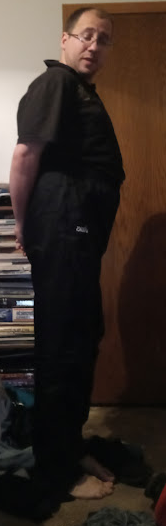 Me in my Medium Black Asics Nylon Pants 4