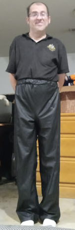 Me in my Medium Black Helly Hansen Polyester Pants w/my hands behind my back (front, farther away)