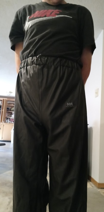 Me with my hands behind my back in my Black Shirt & Black Polyester Pants (front)