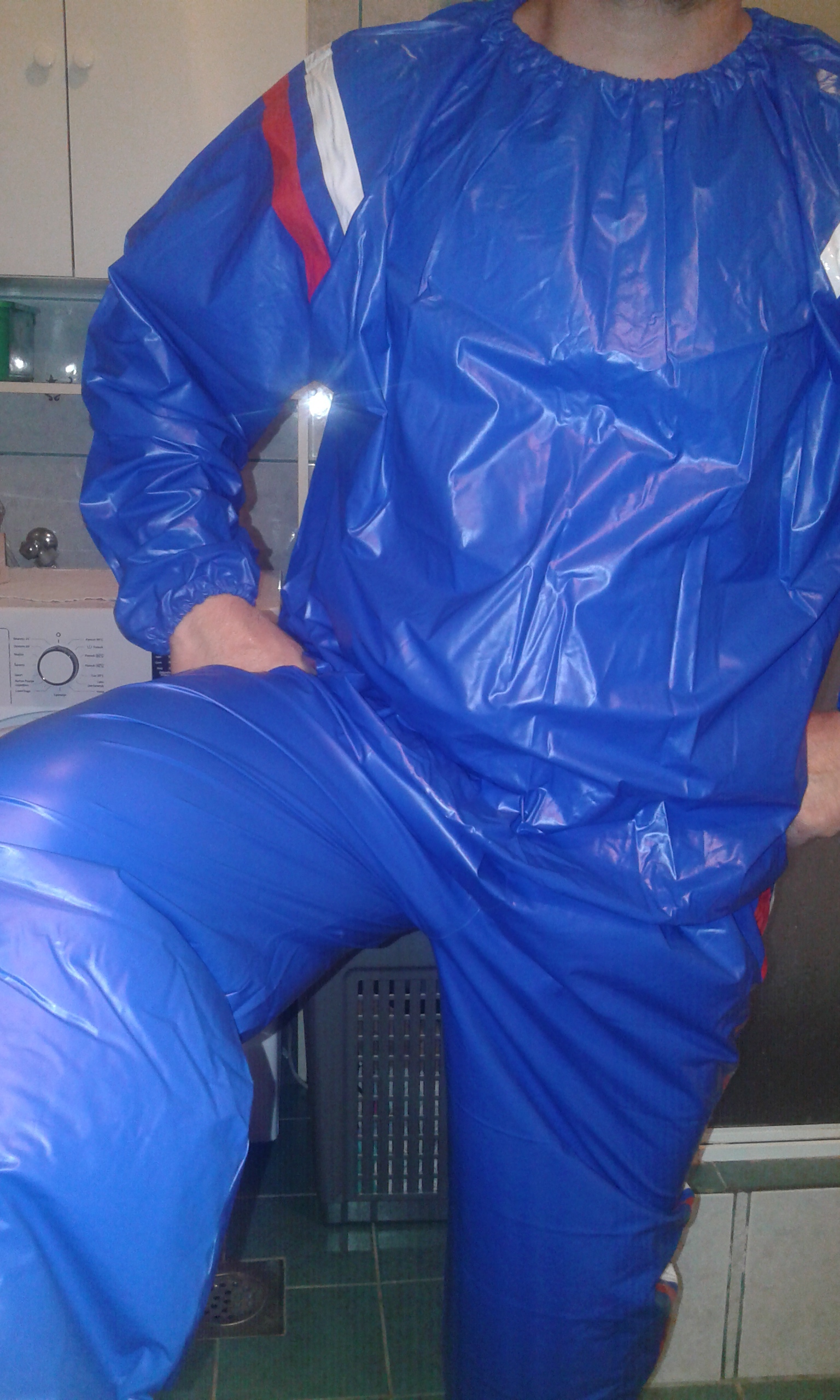my blue sauna suit