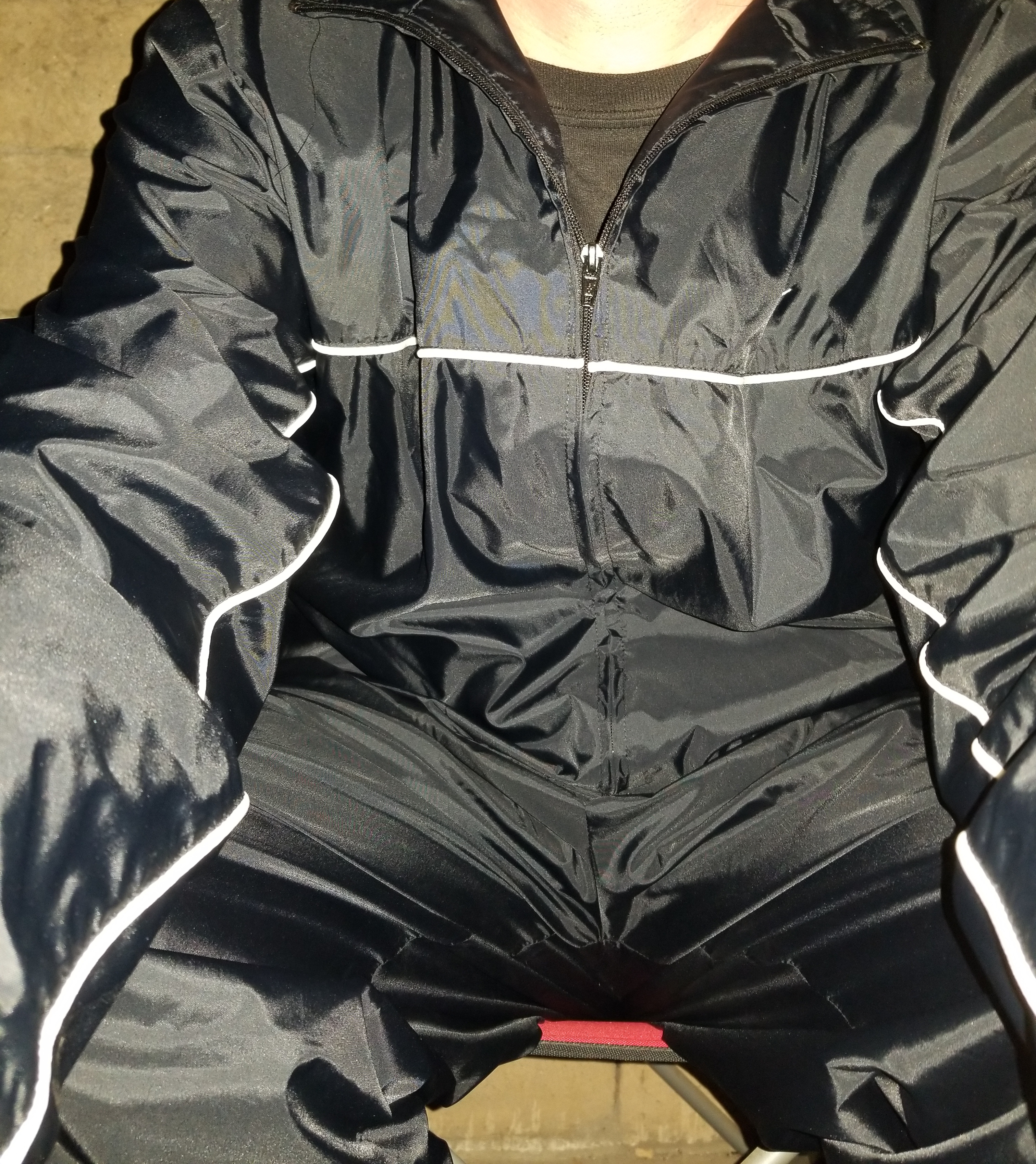 My shiny nylon swishy nike suit