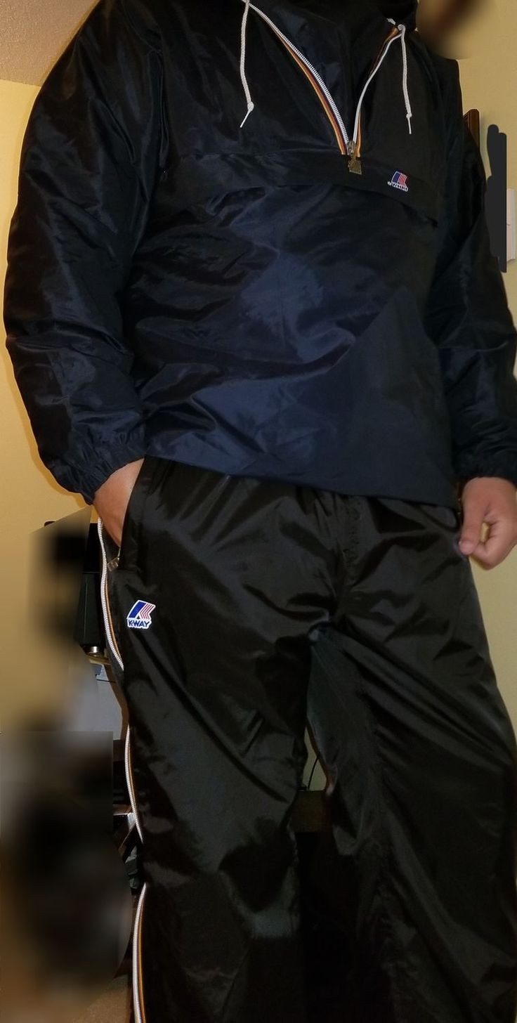 Navy Half-Zip & Black Windpants