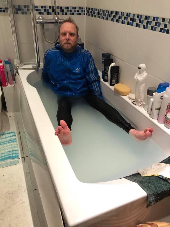 Nylon adidas jacket wet