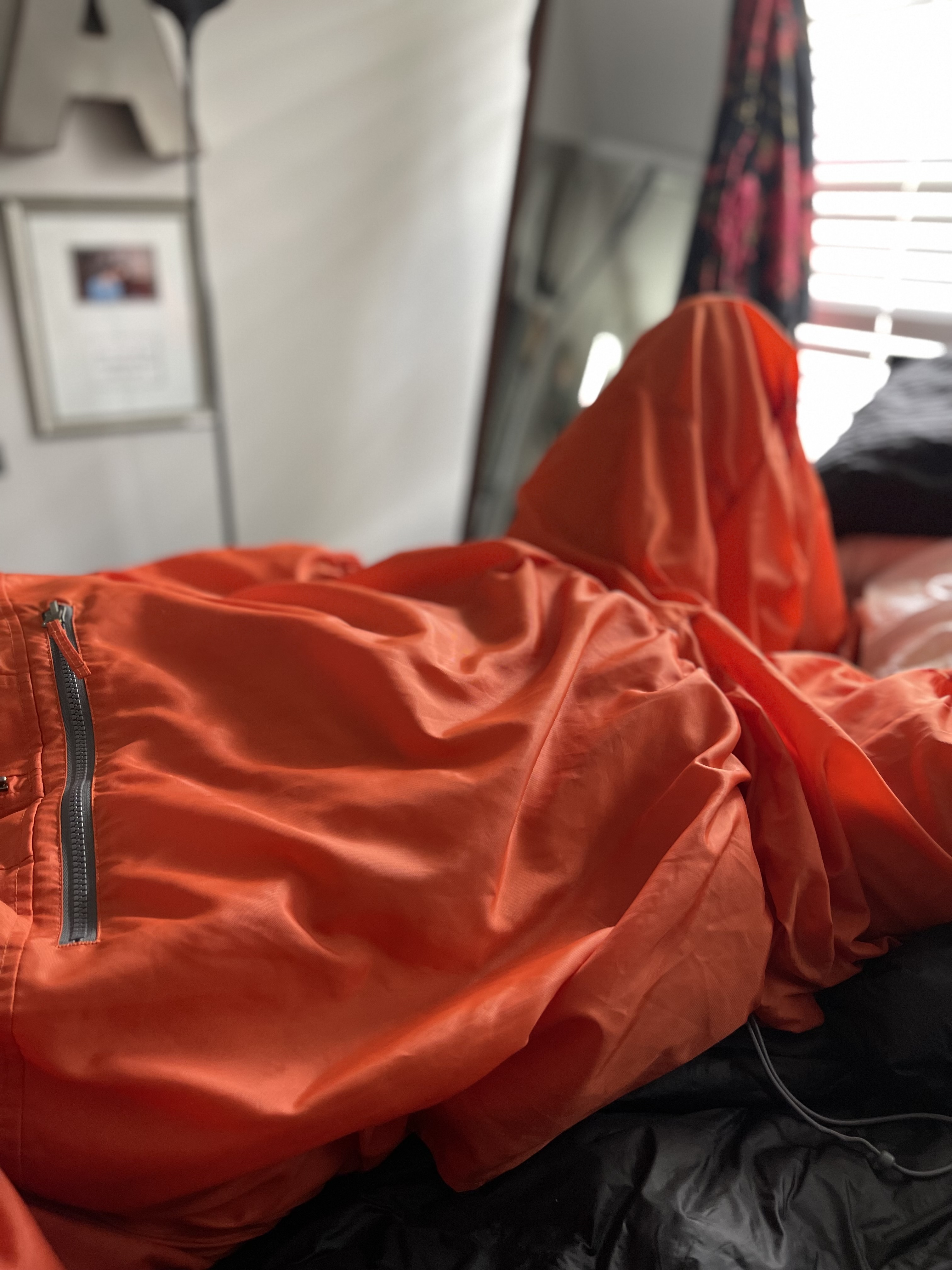 Orange Nylon windsuit