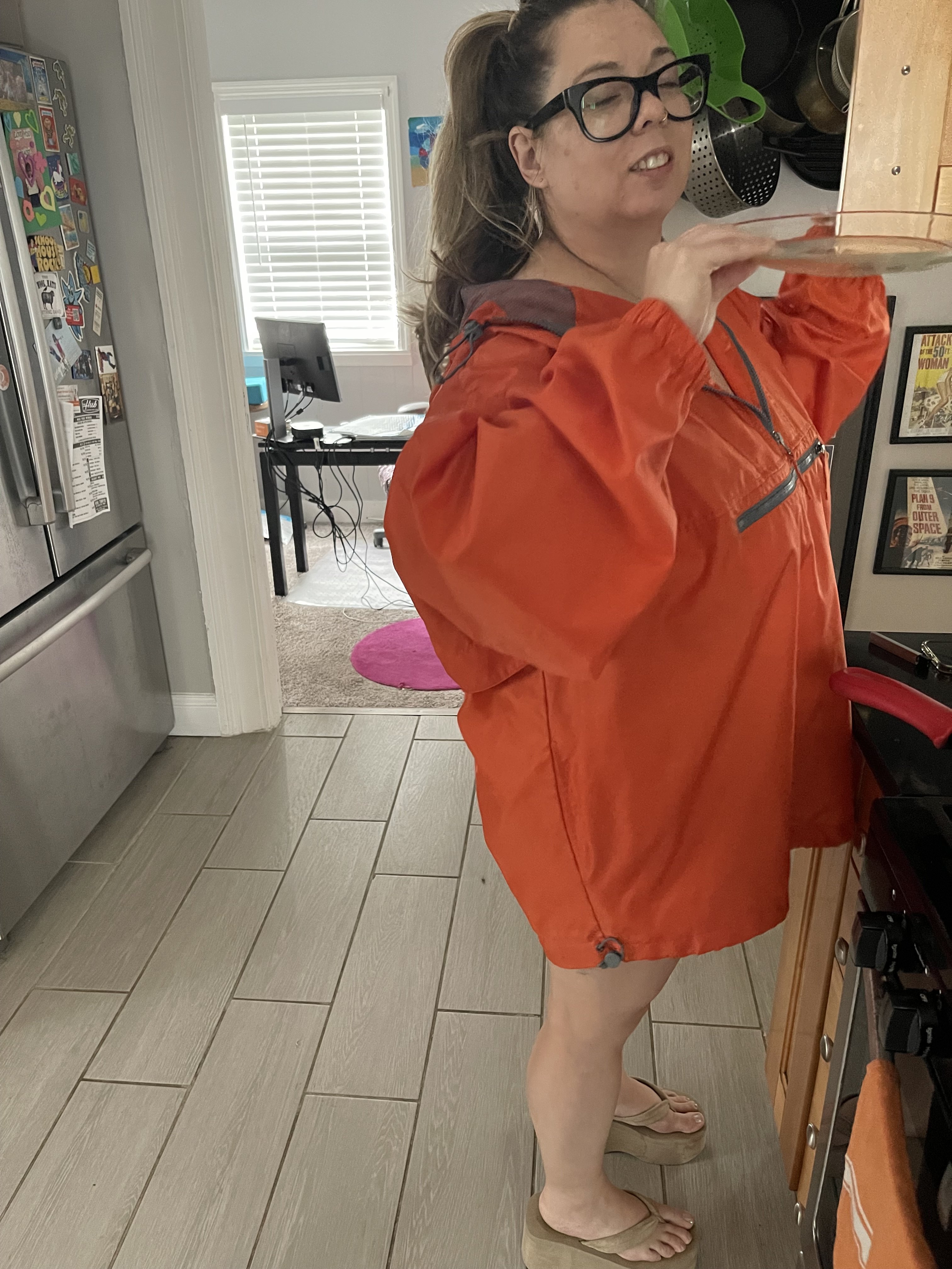 Orange windbreaker