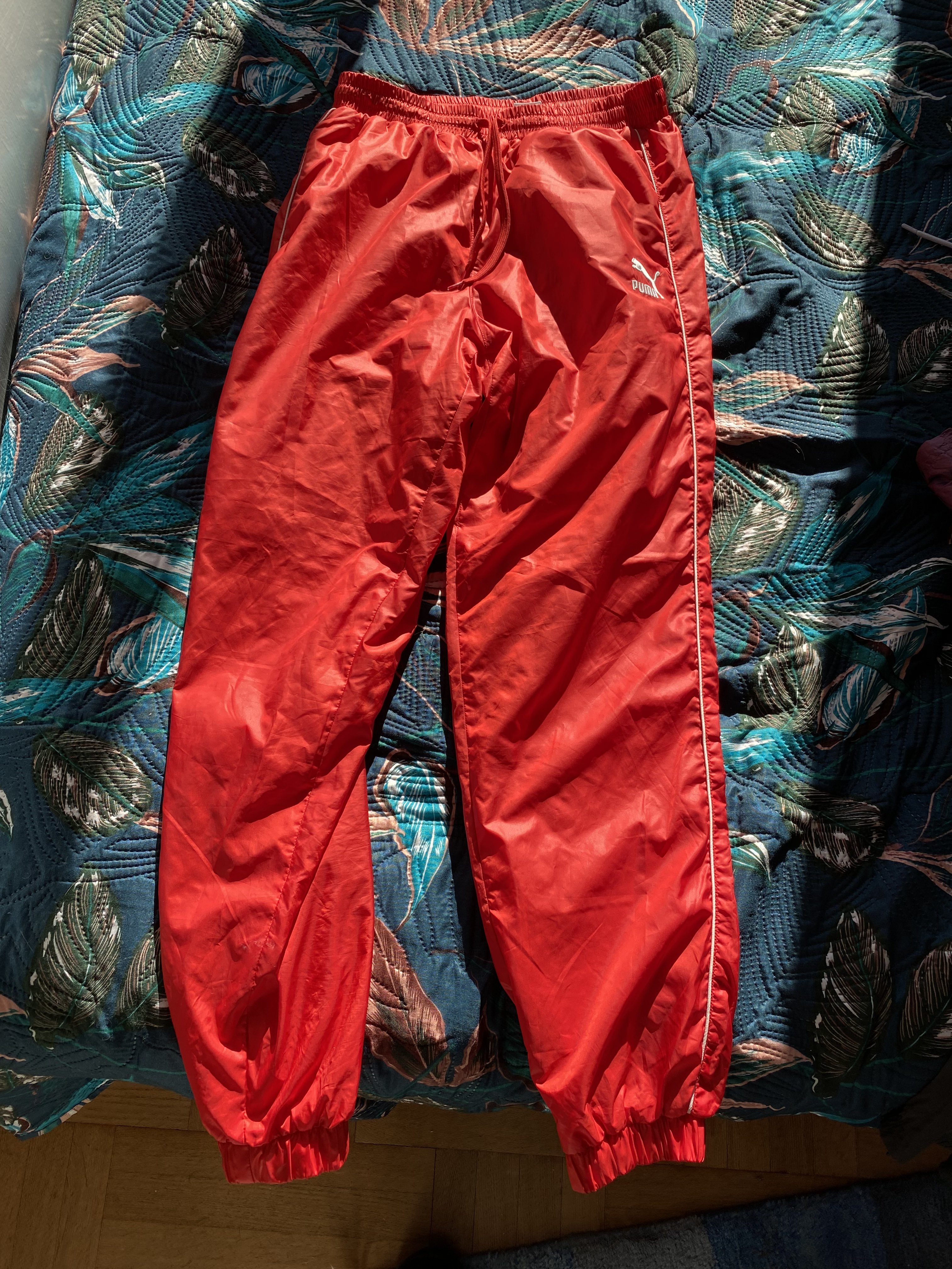 Puma red woven t7 track pants