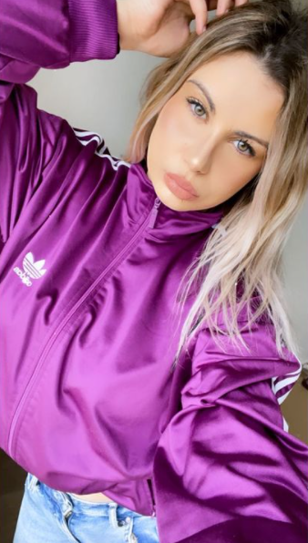 Purple adidas firebird