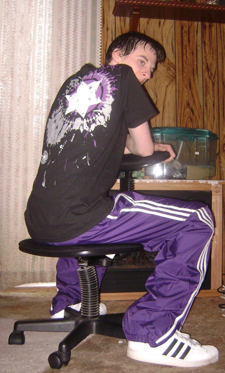 Purple with white stripes