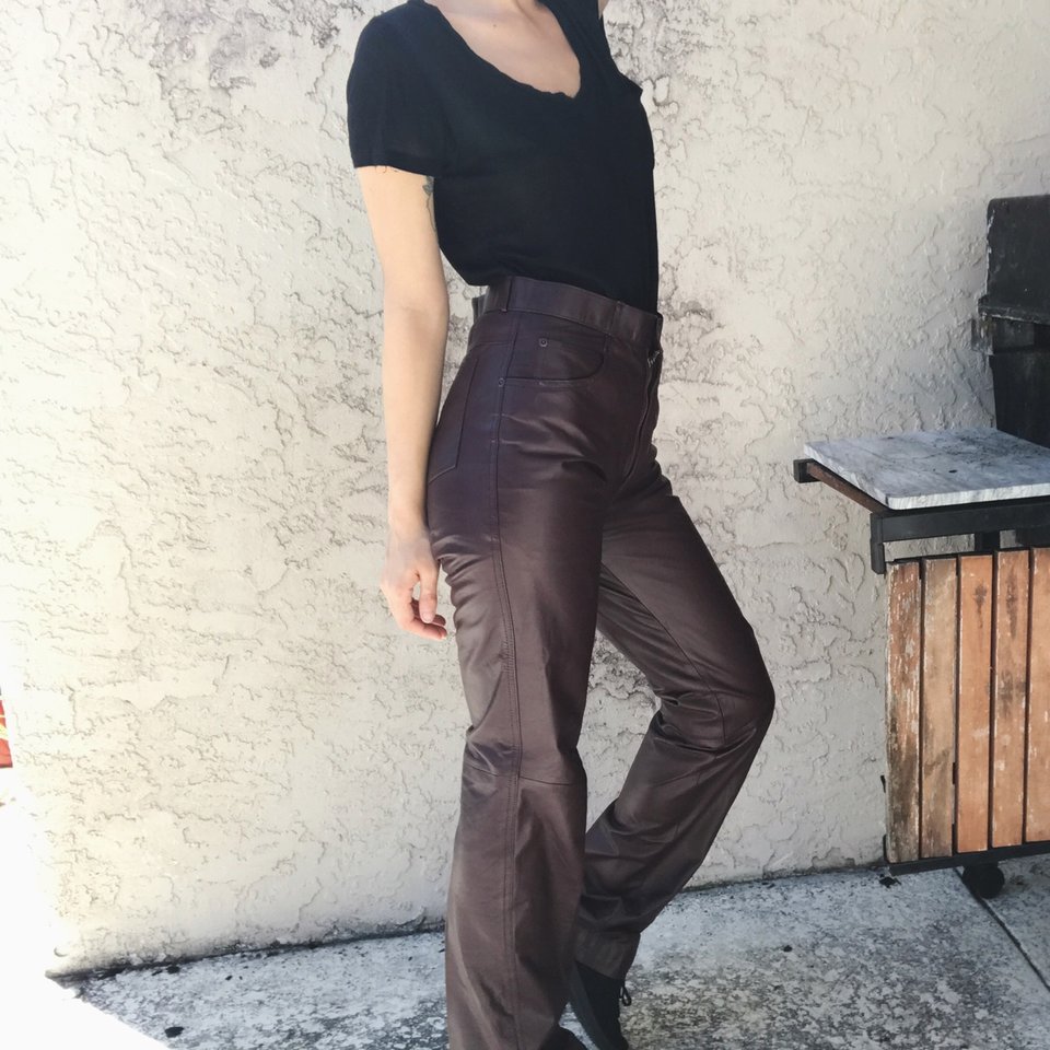 Shiny black pants