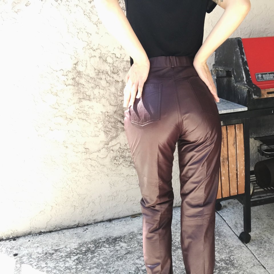 Shiny black pants