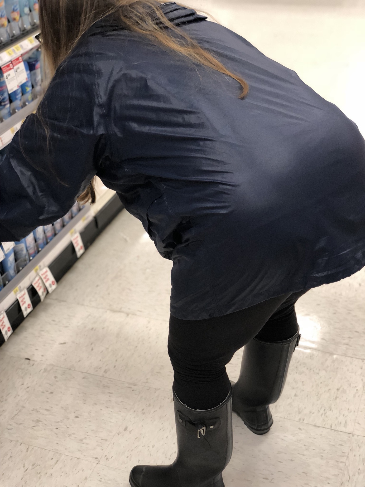 Shiny blue nylon pullover with full zip hood