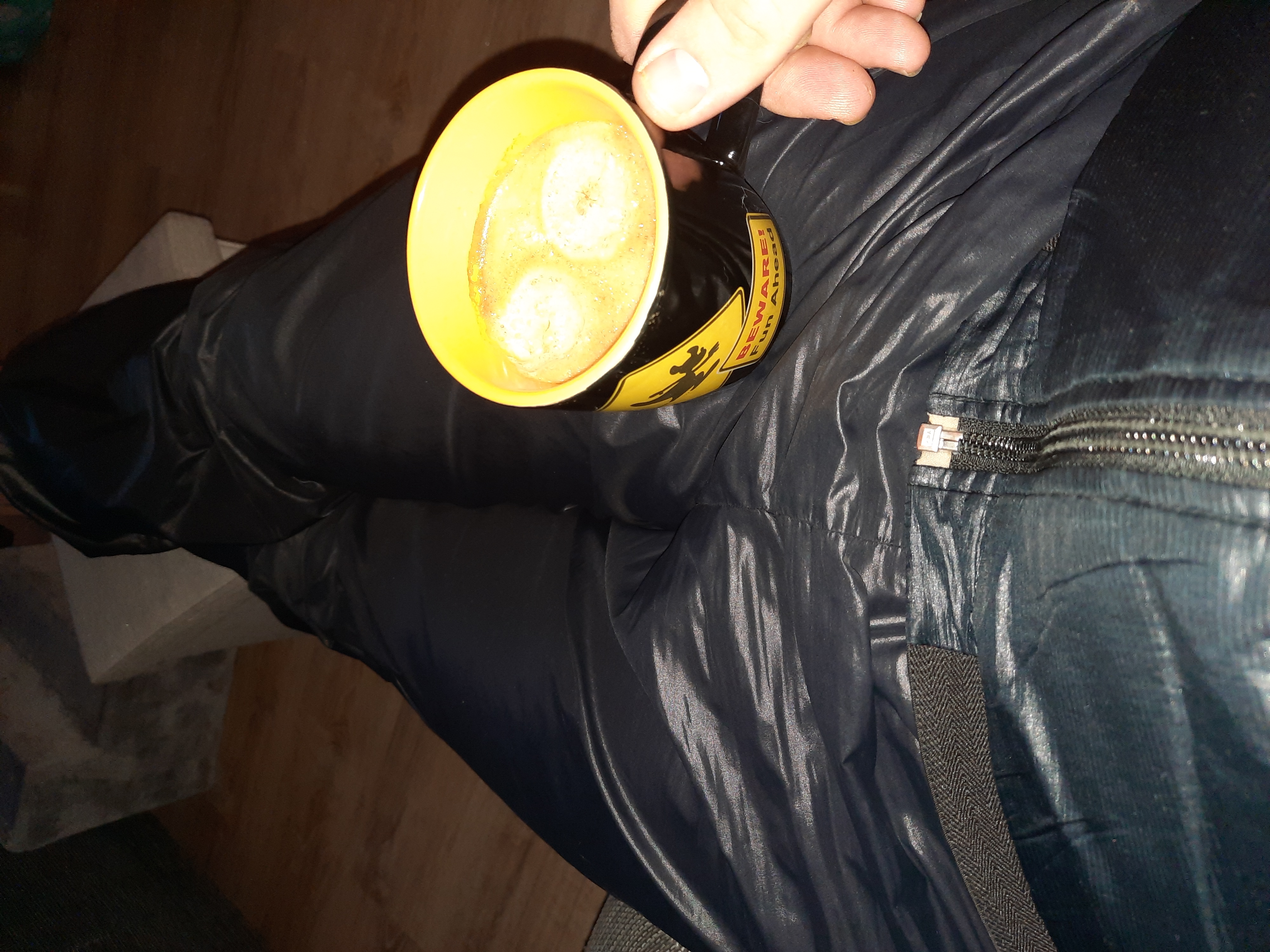 Shiny nylon and coffee a good start.