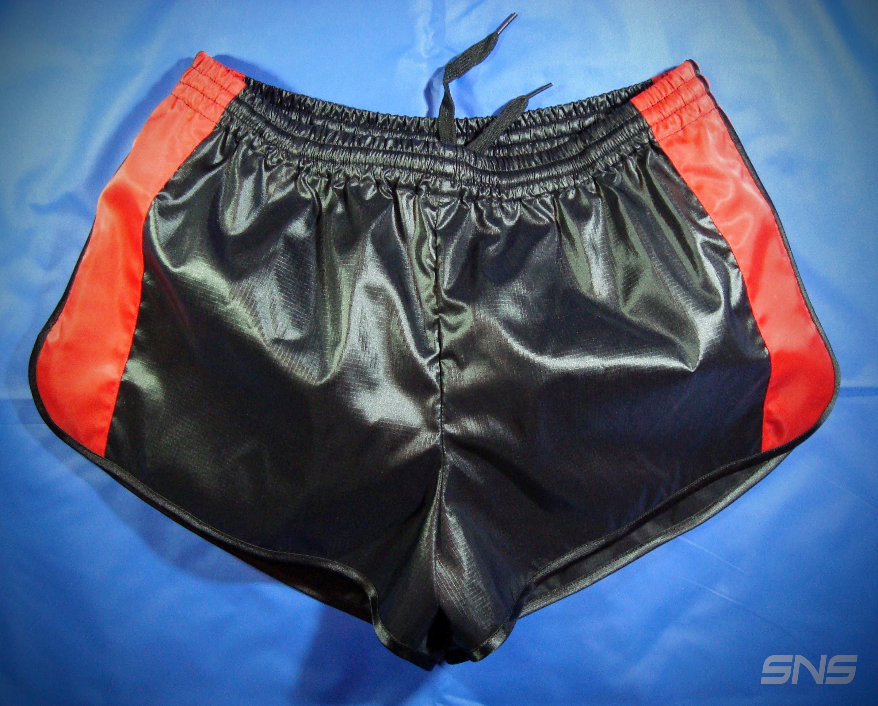 SNS Black Red Nylon Shorts