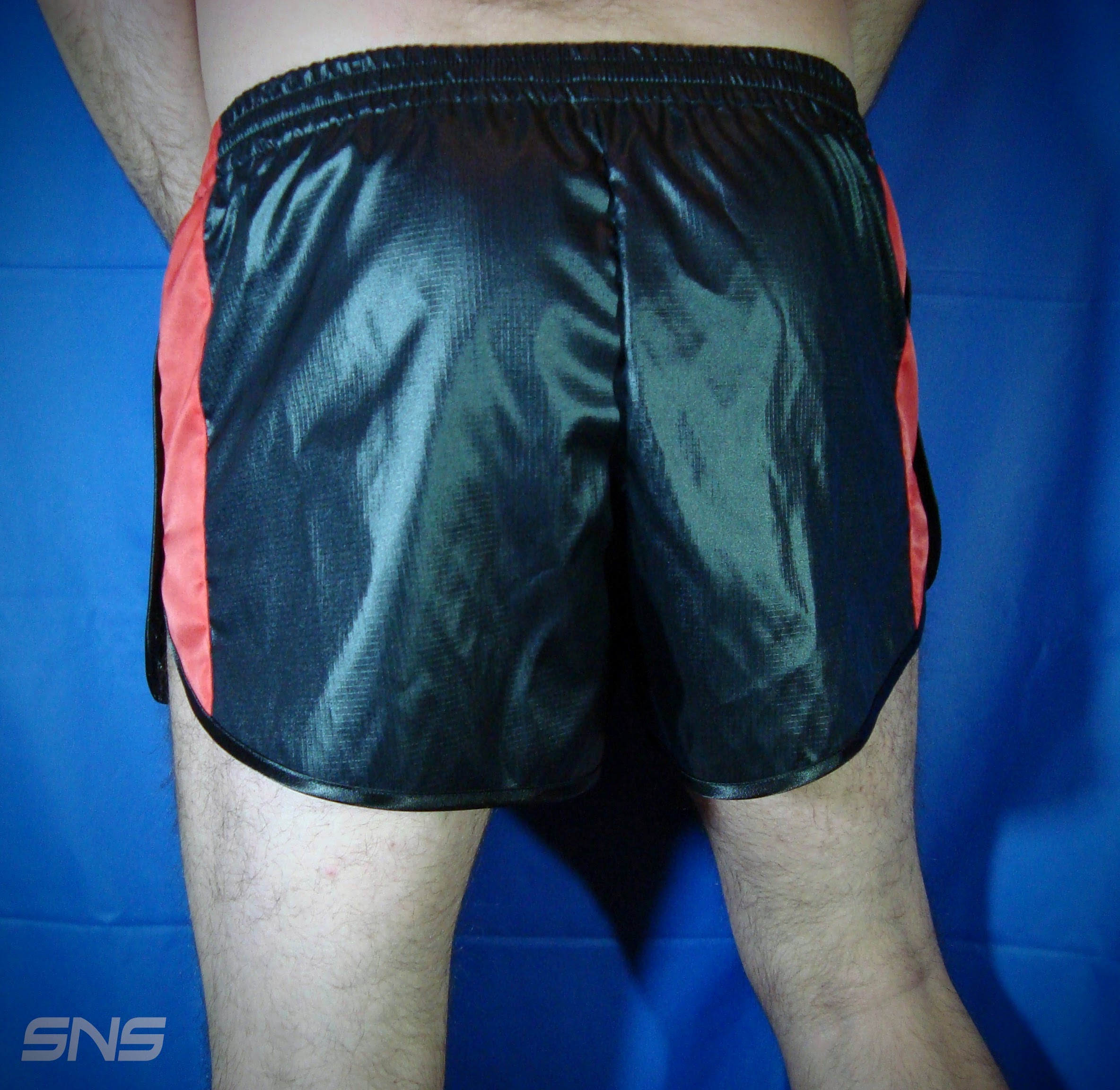 SNS Black Red Nylon Shorts