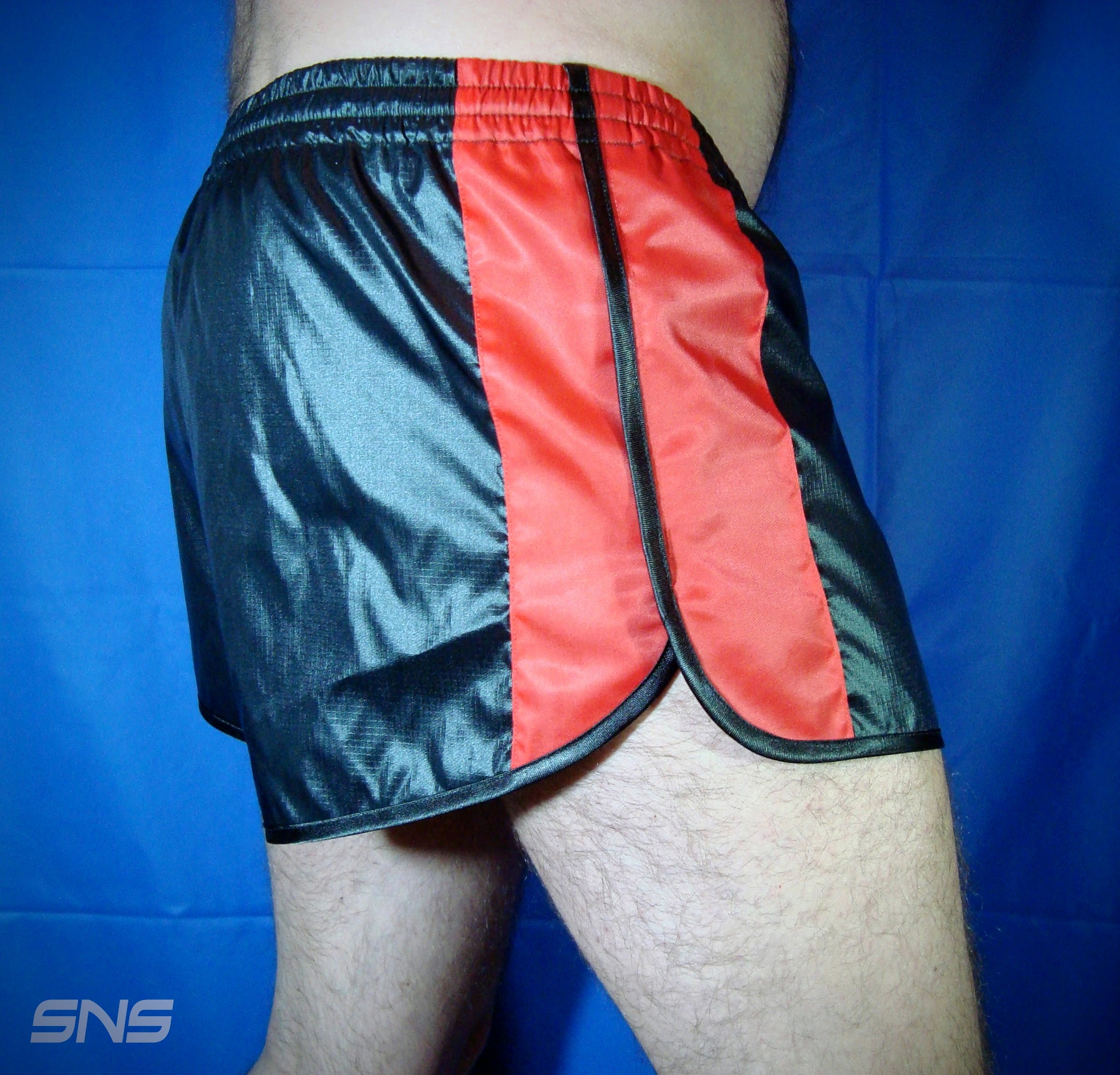 SNS Black Red Nylon Shorts