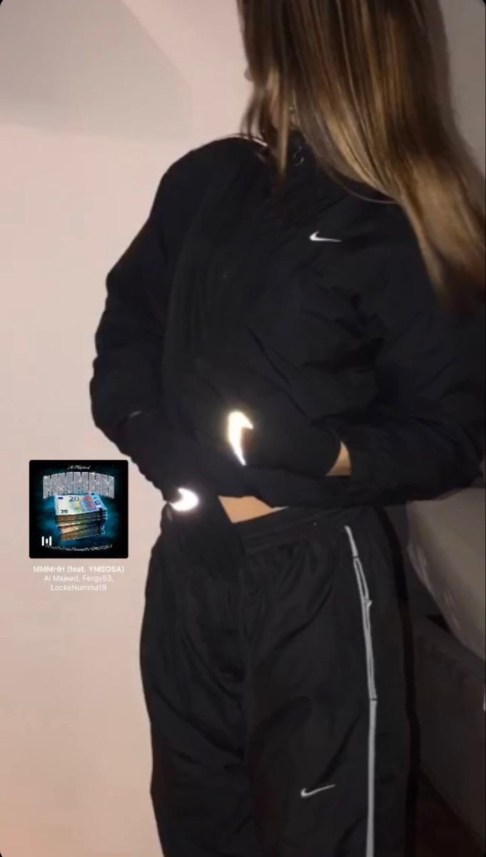 Sporty girl in nike gloves