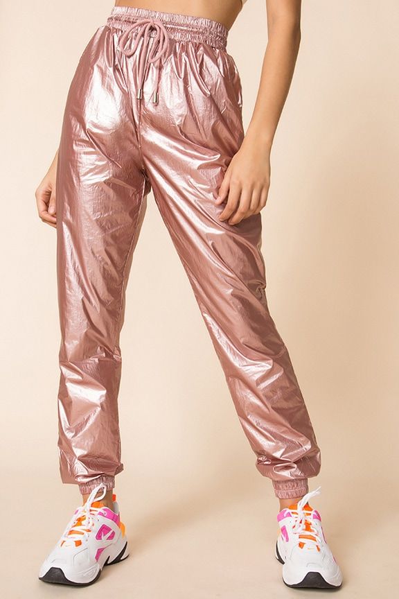 superdown Amalie Windbreaker Pant in Metallic Pink.jpg