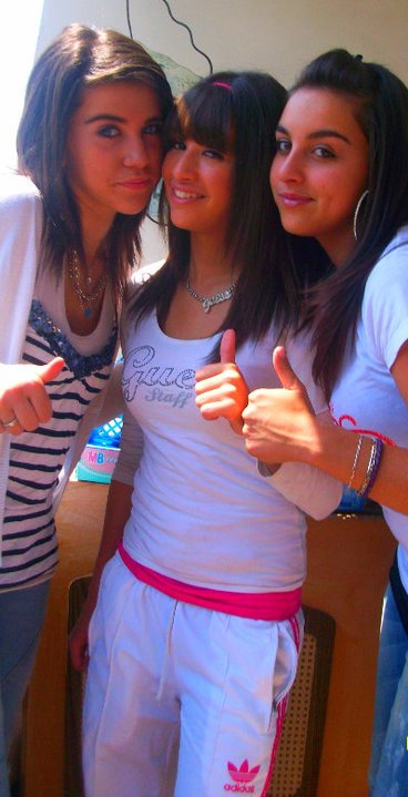 Triple thumbs up pose