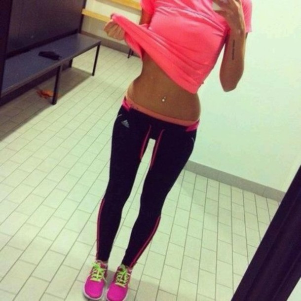 v8qi0y L 610x610 pants adidas pink black girl workout sports skiny sweatpants