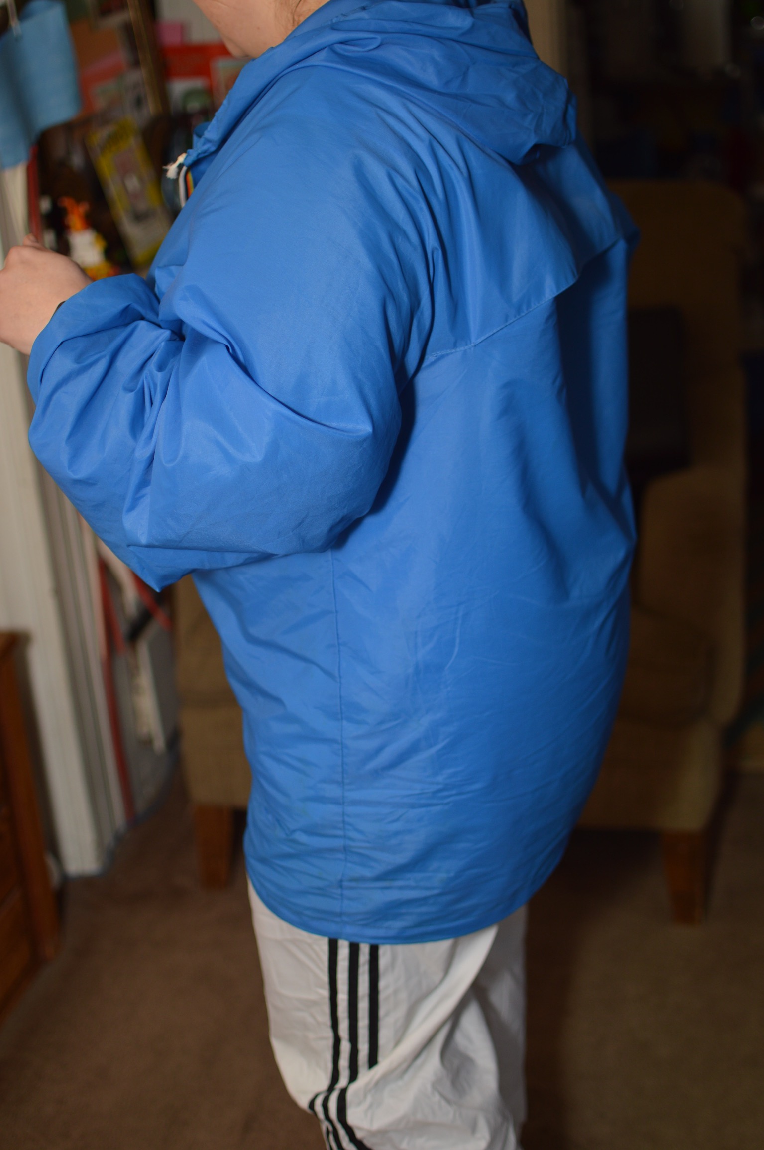 Vintage K-way pullover and white adidas pants